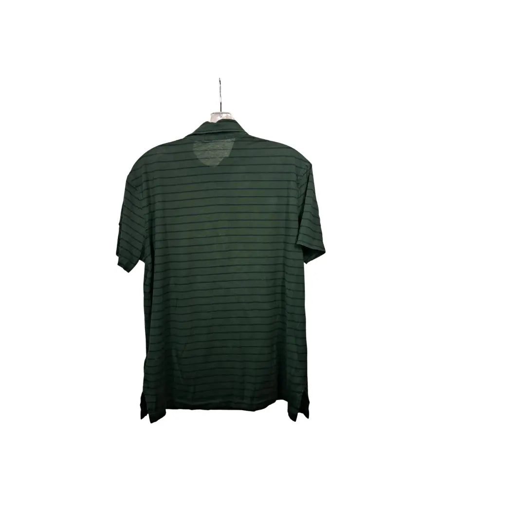 Vintage Polo Ralph Lauren Kurzarm Polo – Dunkelgrün mit Streifen & Brusttasche, Größe M | Classic Polo Shirt