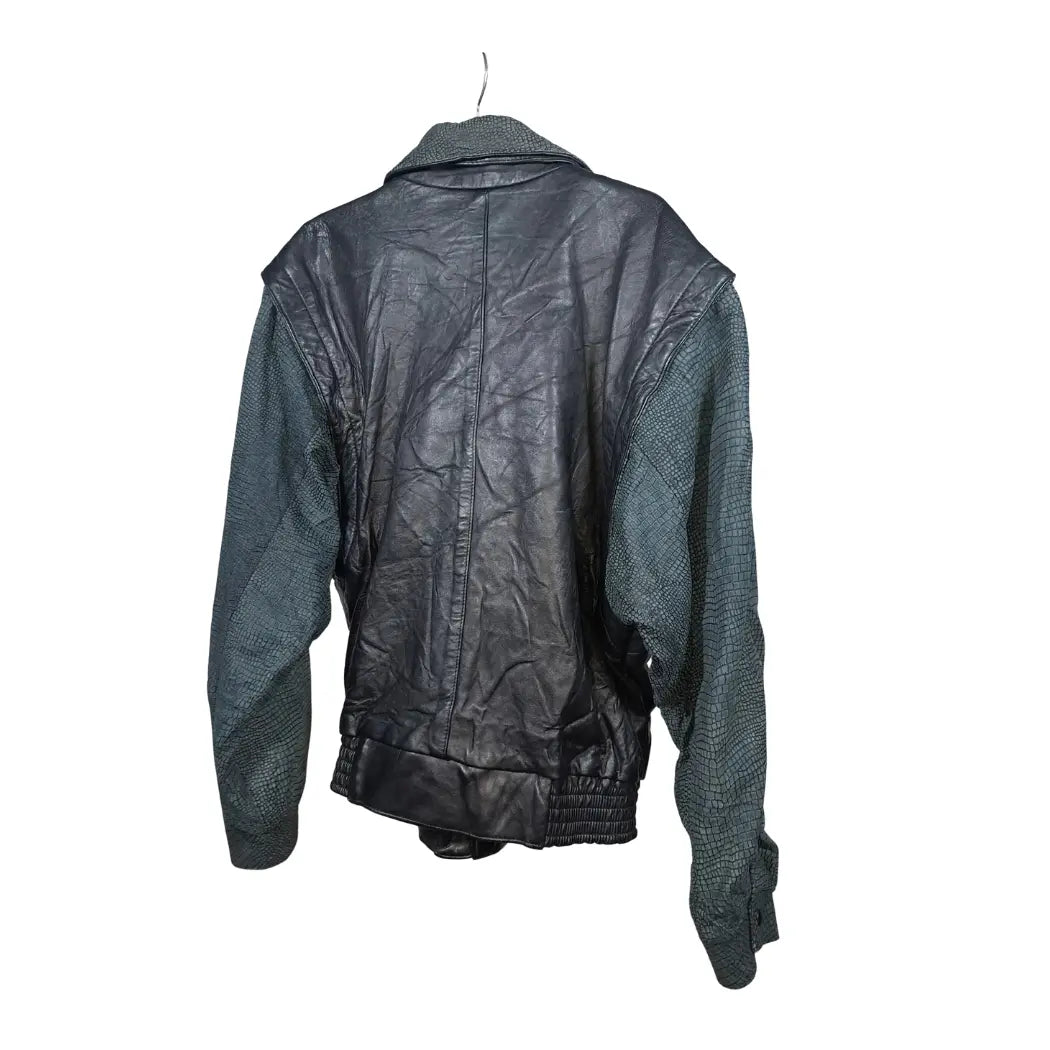 Rumors & Gossyp – Vintage Echtlederjacke mit Reptilärmeln | Rare 80s Hybrid