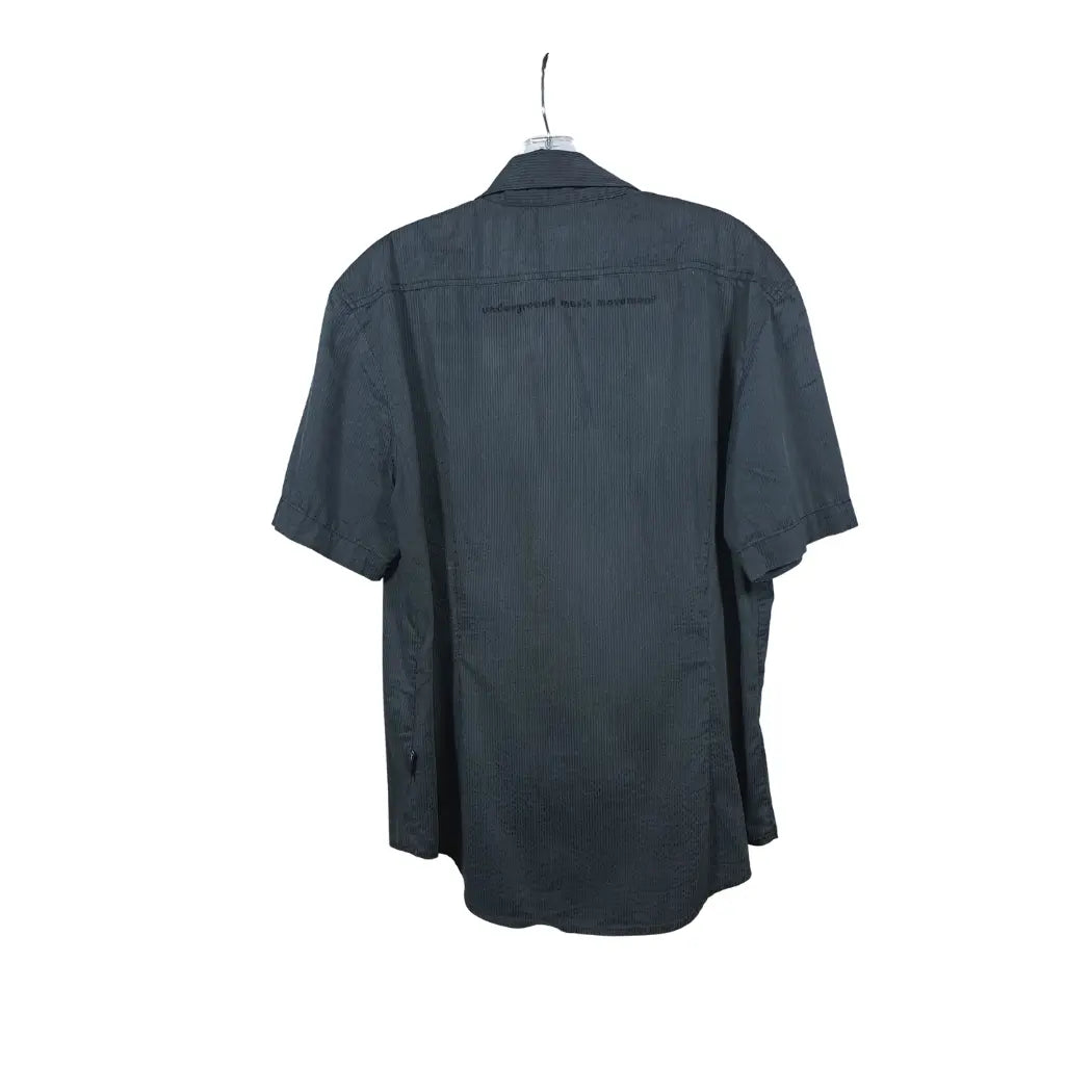 Vintage UMM Underground Music Movement Hemd – Schwarz/Grau, L, Rare