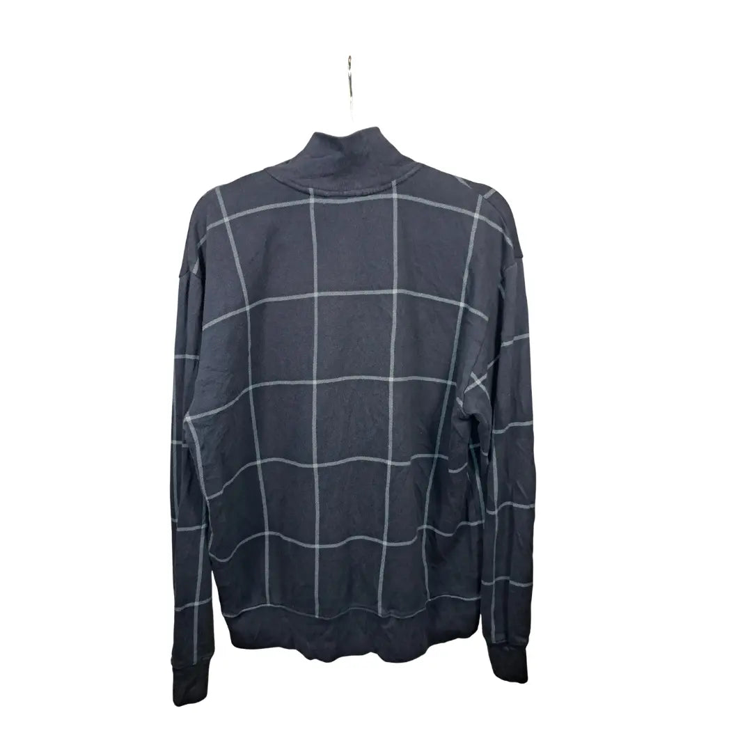 Nautica Vintage Quarter Zip Pullover Navy – Größe L | Fensterkaro Design