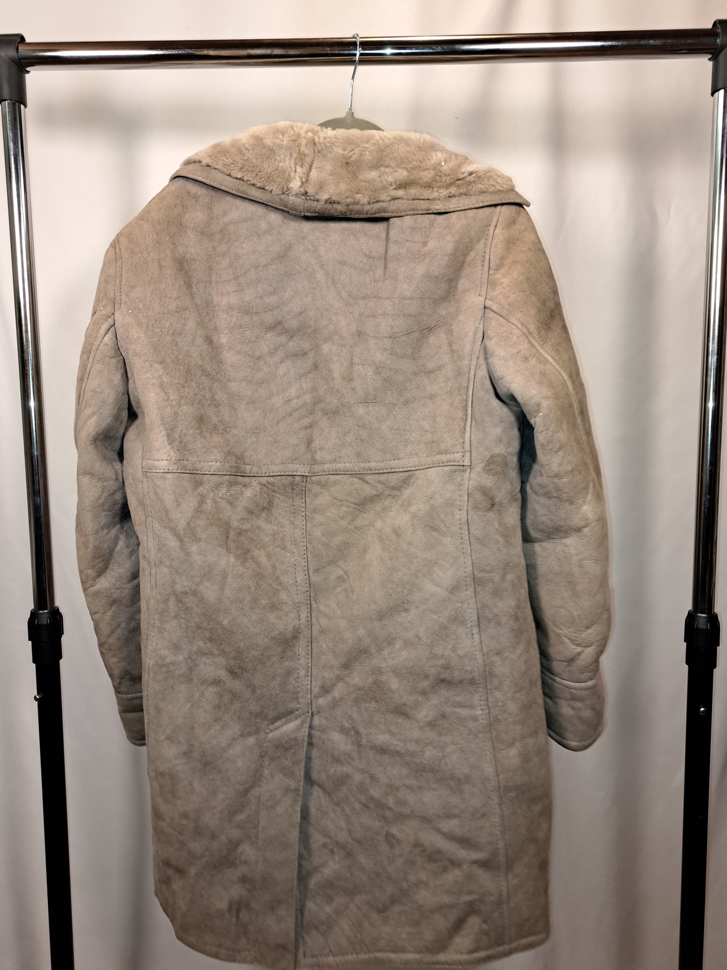 Vintage Shearling Coat / 70s Real Suede Sheepskin Coat / Winter Mantel / Jacke Größe M