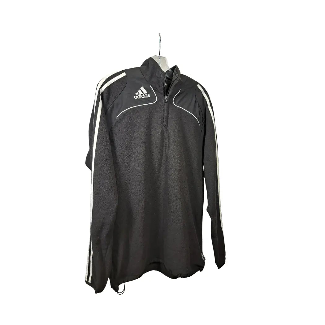 Adidas Zipper Fleece Jacke / Black 3-Stripes / Size 7 (≈ L/XL) – Vintage Y2K Training Jacket