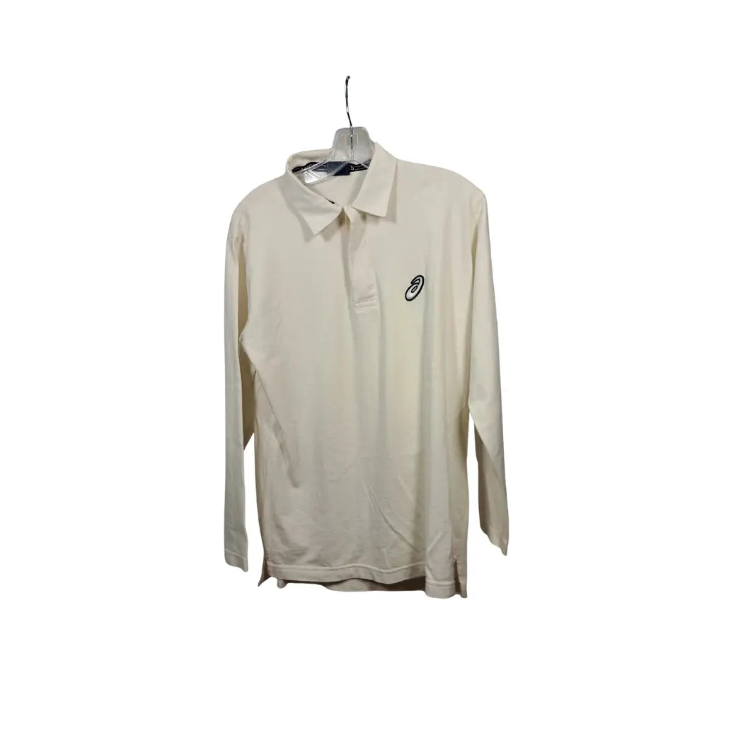 ASICS Longsleeve Polo Shirt Cream / Minimal Logo / Size S