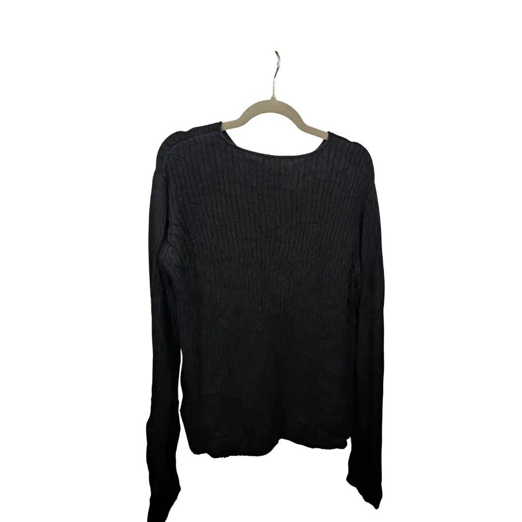 Calvin Klein Vintage Rib Knit Pullover Schwarz – Größe L | Minimalist Classic