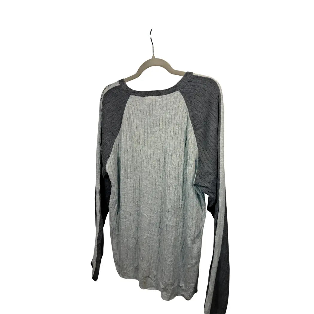 Calvin Klein Vintage Two-Tone Rib Knit Pullover Grau – Größe XL | Raglan Style