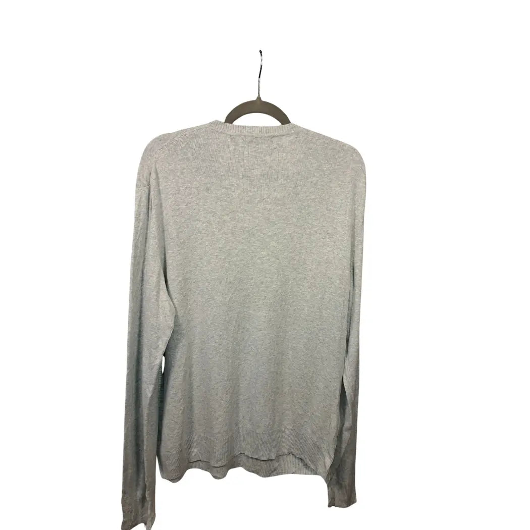 Calvin Klein Vintage V-Neck Pullover Hellgrau – Größe XL | Minimalist Rib Knit