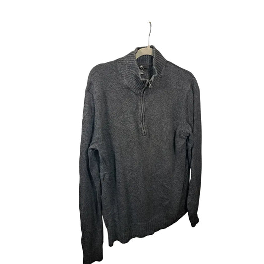 Calvin Klein Vintage Half Zip Strickpullover Dunkelgrau – Größe L | Minimalist Knit