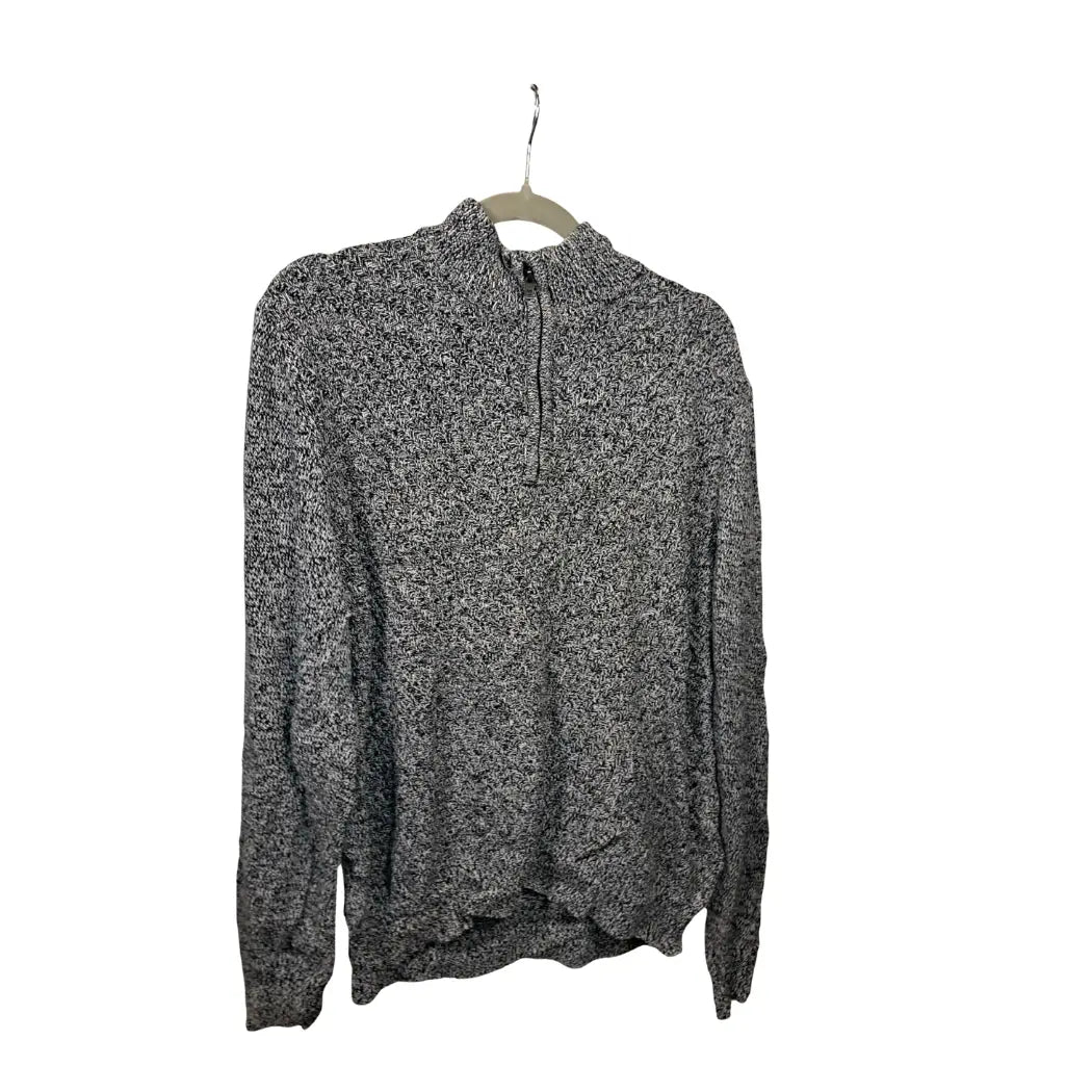 Calvin Klein Vintage Half Zip Pullover Grau Meliert – Größe L | Chunky Knit