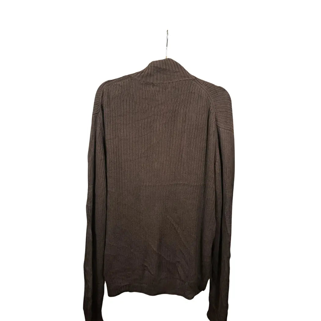 Calvin Klein Vintage Half Zip Pullover Braun – Größe L | Ribbed Knit Essential
