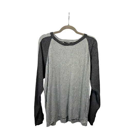 Calvin Klein Vintage Two-Tone Rib Knit Pullover Grau – Größe XL | Raglan Style
