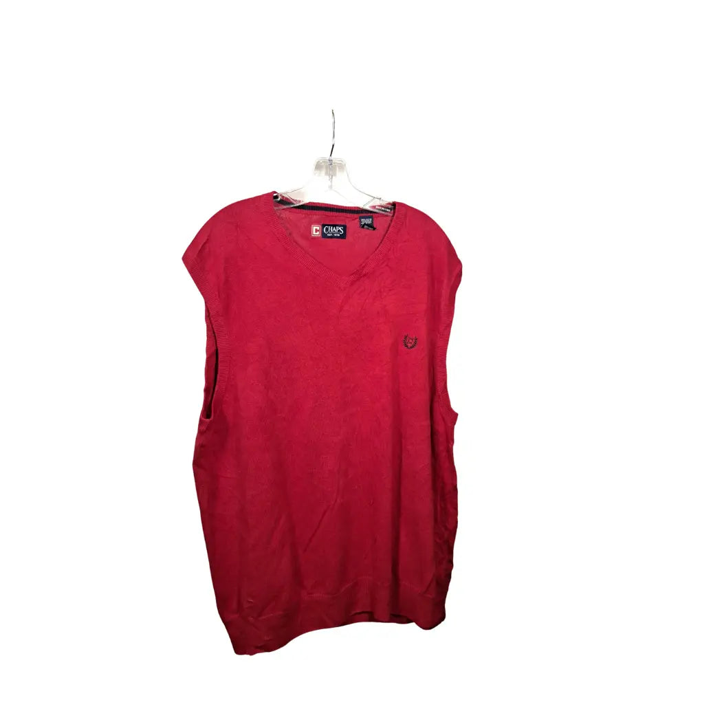 Vintage CHAPS by Ralph Lauren Pullunder – Rot, Größe XL | Classic Preppy Knit Vest