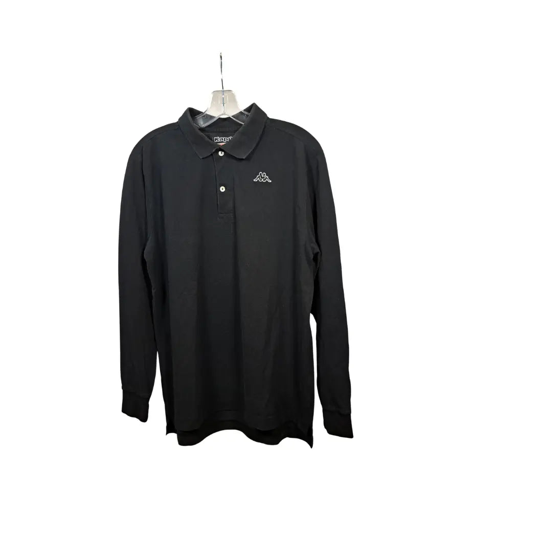 Kappa Longsleeve Polo Black / Minimal Logo Embroidery / Shirt Size M