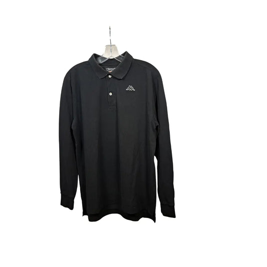 Kappa Longsleeve Polo Black / Minimal Logo Embroidery / Shirt Size M