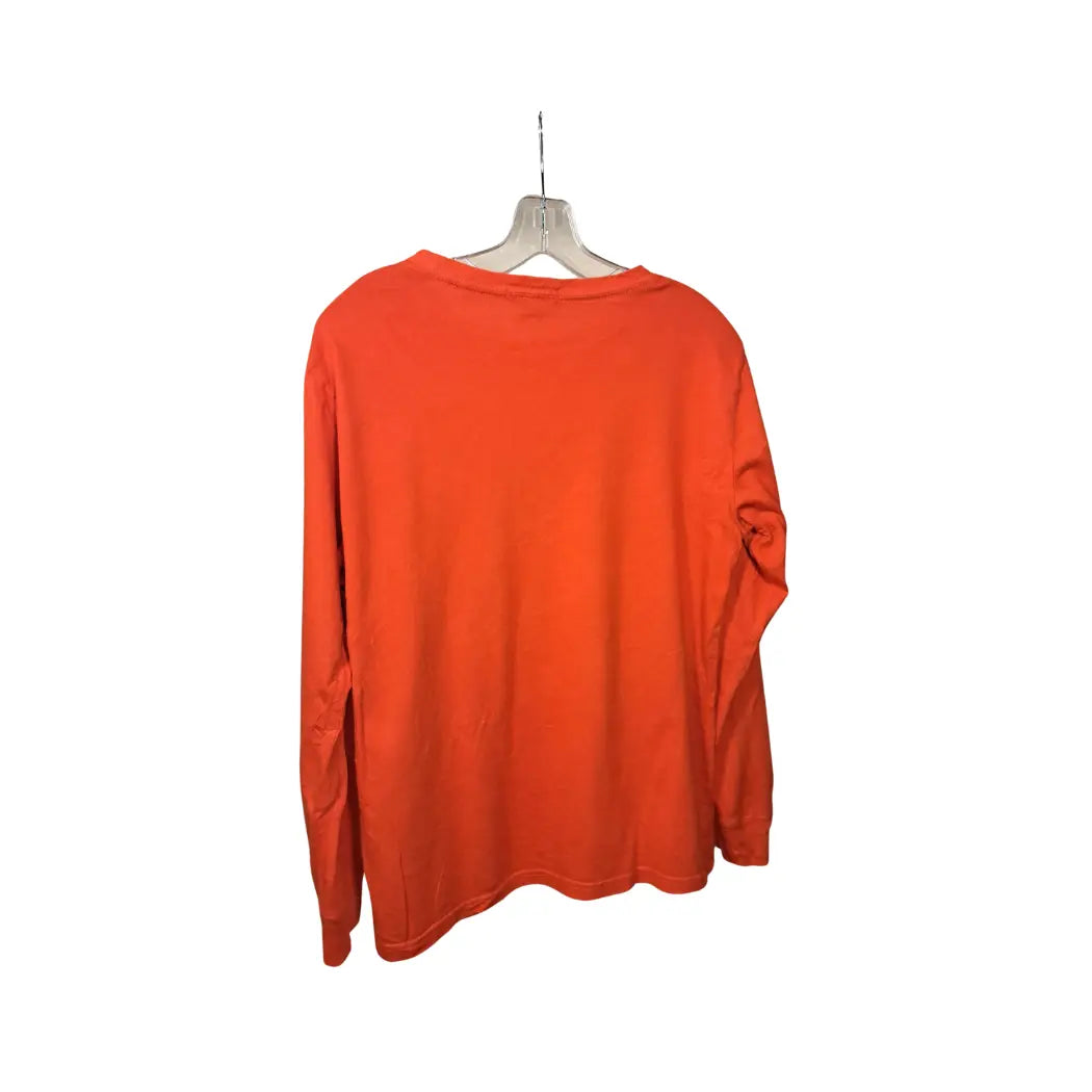 Vintage Polo Ralph Lauren Longsleeve – Orange mit blauem Logo, Größe L | Bold Classic Style