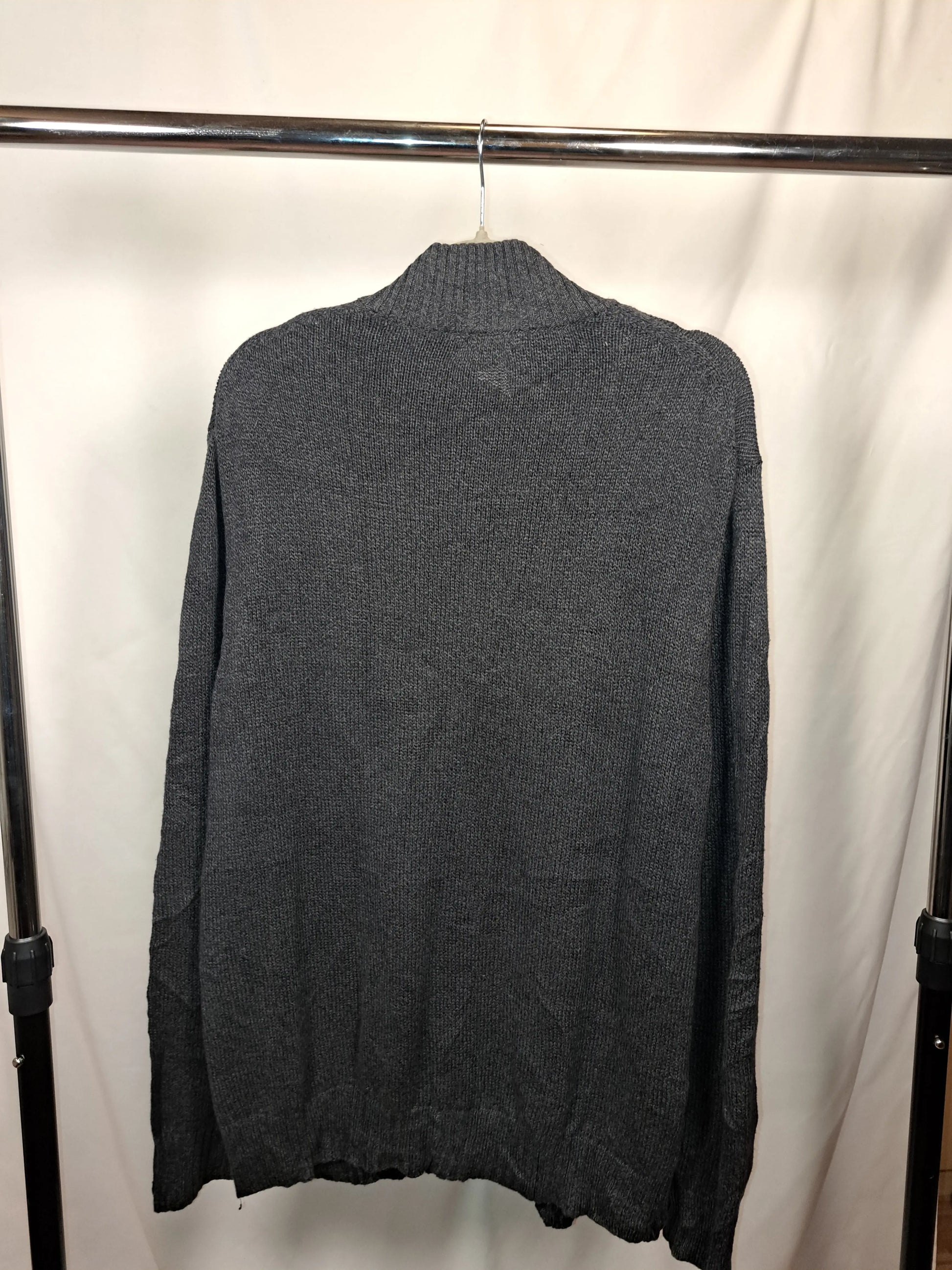Calvin Klein Vintage Half Zip Pullover Dunkelgrau – Größe XL | Minimalistic Knitwear Calvin Klein