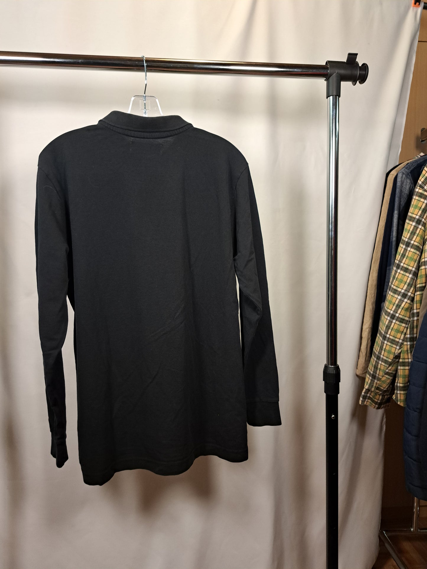 Kappa Longsleeve Polo Black / Minimal Logo Embroidery / Shirt Size M