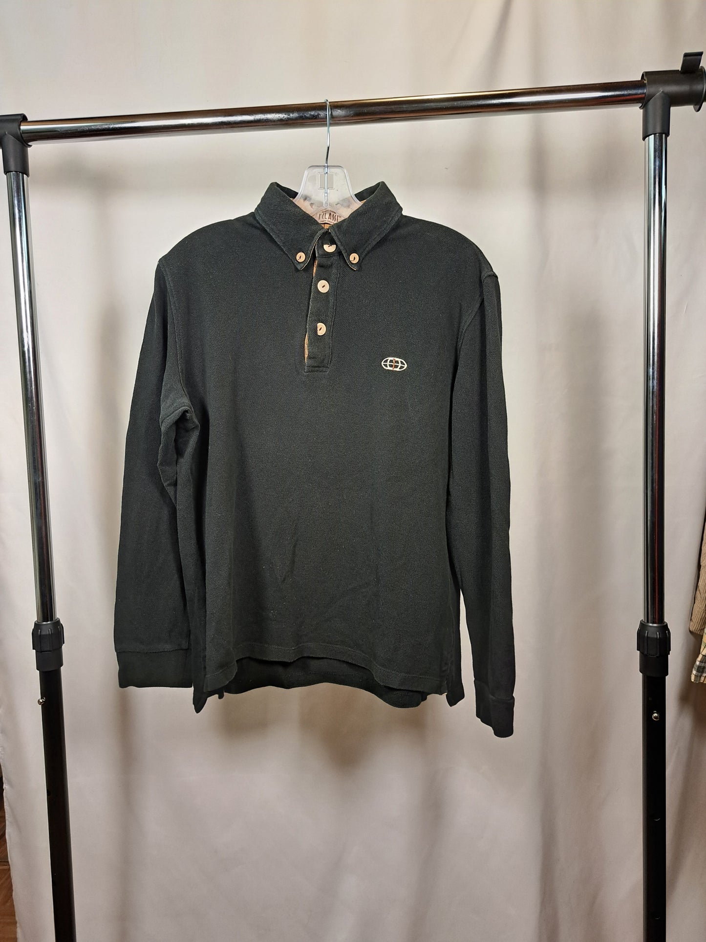 Alviero Martini 1ª Classe Vintage Polo Longsleeve / Black / Size L – Italian Designer